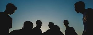 shadows of people conversing